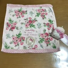 ローラアシュレイ　キティーハンドタオル　まめぷちシリーズ2点セット