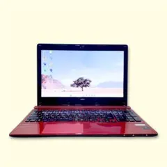 綺麗ブルーレイ☆快適SSD☆大人気赤ノートパソコン♪カメラ付