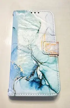✨iPhone14pro用 手帳型ケース✨大理石 ブルー グリーン