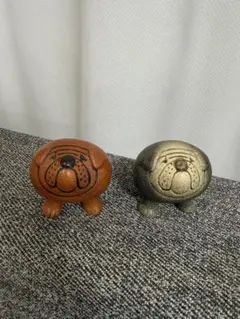 リサラーソン　ブルドッグ 陶器 置物 2体セットのサムネイル