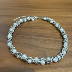 ネックレス パール チェーン y2k グランジ ステンレス 韓国系 シルバー