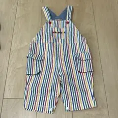 ミキハウス　レトロ　レア　ストライプマルチカラーオーバーオール