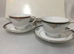 中古美品・ブランド ノリタケ ヴェラヘブン カップ＆ソーサー 2客 ペア