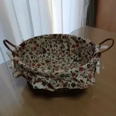 布ライナー付き ラタンバスケット 収納かご