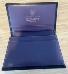 9*9様 美品 ETTINGER 名刺入れ カードケース ダークネイビー／イエロ