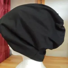 綿の3wayニット帽ブラック