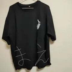 猫プリント 半袖Tシャツ ブラック