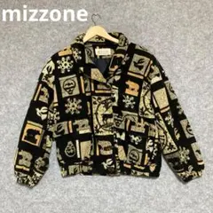 mizzone ヴィンテージ カジュアルジャケット 黒と金の動物柄 総柄のサムネイル