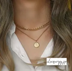 サージカルステンレス コイン 今期トレンド ネックレス ２点セット 太めチェーン
