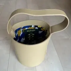 【美品】cloudy ハンドバッグ ベージュ エコファー巾着セット