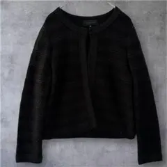 UNTITLED ノーカラージャケット ニットカーディガン 黒 2