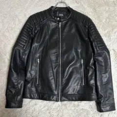 ZARA ザラ レザージャケット ライダース ブラック XL