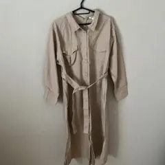 niko and... ベージュ　コットン　薄手　シャツ　ワンピース