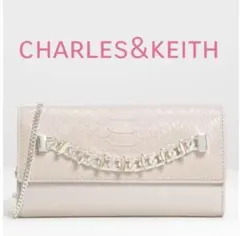 CHARLES & KEITH クロコ型押し長財布 ベージュ