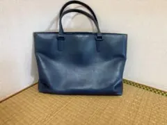 어머니 하우스 네이비 가죽 앤티크 토트 백 가죽