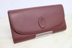 超美品 カルティエ 二つ折り長財布 マスト ボルドー レザー 2021年モデル