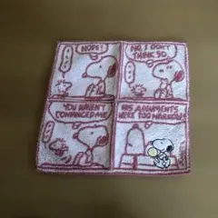 スヌーピー ミニタオル ピンク約20×20cm