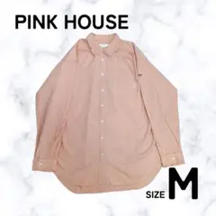 PINK HOUSE ギンガムチェックシャツ M フリル襟 美品 長袖