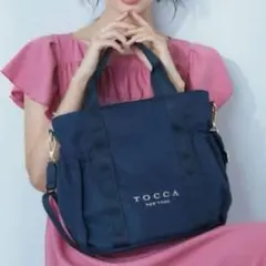 【美品】TOCCA SANA SIDEPOCKET TOTE 2way ネイビーのサムネイル