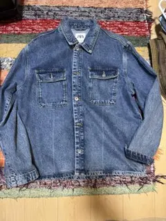 ZARA デニムジャケット Lサイズ フリンジ裾