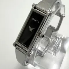 美品 稼働 YSL 5421 黒スクエア 高級感メッシュ 電池交換済 レディース