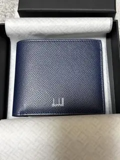 【値引き】dunhill 二つ折り財布 ネイビー×ブルーのサムネイル