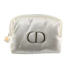 Dior サテン ポーチ CDロゴ チャーム付き