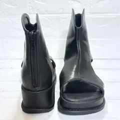 最終価格‼️SpRay 黒 レザー サンダル ブーツサンダル ブーサン 24cmのサムネイル