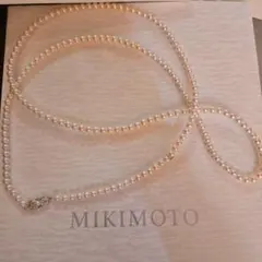 MIKIMOTO　パール　ロング　ネックレス　オペラ　ロープ　糸替え済みのサムネイル