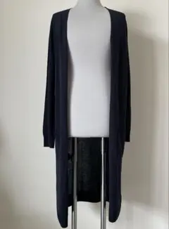 美品　ロング丈 カーディガン ネイビー 長袖