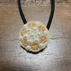 パール×ビーズ ヘアゴム｜大人上品｜ゴム交換可能