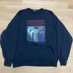 GU コラボ　Stranger Things ブラック スウェット L