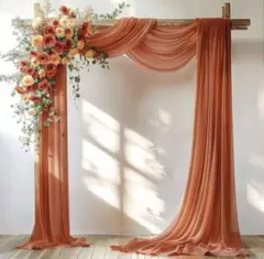 オレンジ シフォン テーブルクロス 2枚 ウエディング 結婚式