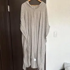 BABYLONE フード付きストライプロングワンピース Fサイズ