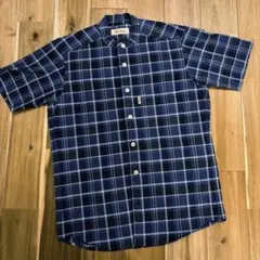 Foxfire 半袖 チェックシャツ ノーカラー 冷感 涼しい かりゆしウェアのサムネイル