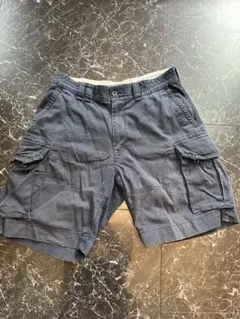 36インチ　ポロラルフローレン カーゴショーツ 紺 フェード 古着