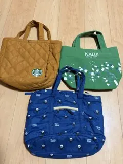 手提げカバン3つセット スターバックス カルディ ひつじのショーンのサムネイル