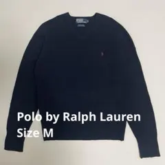 POLO RALPH LAUREN ネイビー Vネック セーター　ラムウール　M