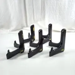 皿たて　木製　5個　焦げ茶色　高さ約12センチ　横約10センチ