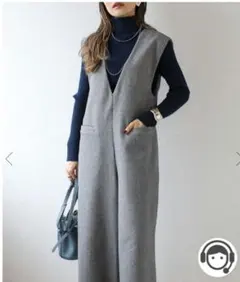 ウールタッチVネックオールインワン　ボンジュールサガン