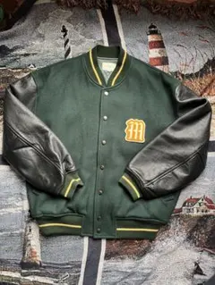 ウールレザー スタジャン リアルレザー Mロゴ