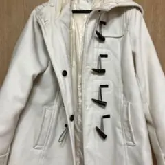 ホワイト ダッフルコート フリース風