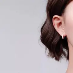 フープピアス　シルバーカラー　ミニピアス  シンプル