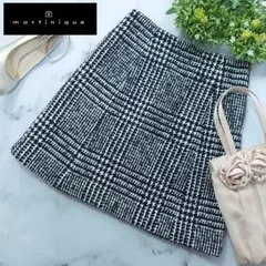 マルティニーク グレンチェック ツイードスカート 千鳥 ミニスカート サイズ1