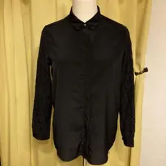 BEAUTY&YOUTH ブラック 袖レース シャツブラウス