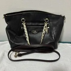 COACH 2way ショルダーバッグ ブラック パイソン柄