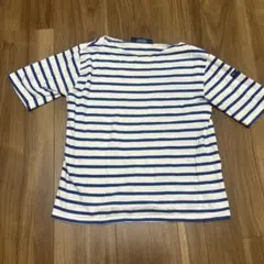 SAINT JAMES ストライプ Tシャツ 五分丈 白/青