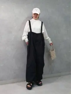 美品ジャーナルスタンダードラックス　CLポプワッシャーサスペンダーパンツ　 黒