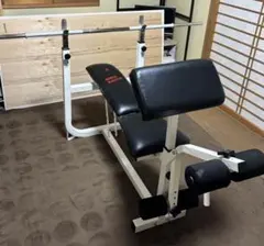 【手渡し限定】未使用 BENCH MASTER ベンチ台＆バーベルシャフトセットのサムネイル