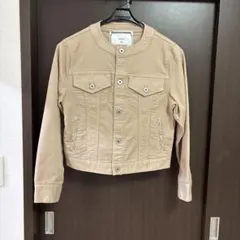 ベージュデニム地ショートジャケット